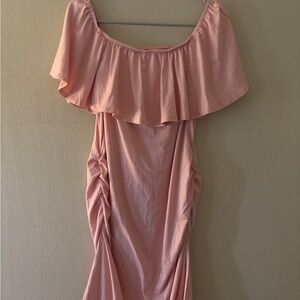 Elegant Pink Off-Shoulder Dress